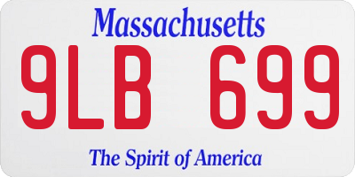 MA license plate 9LB699