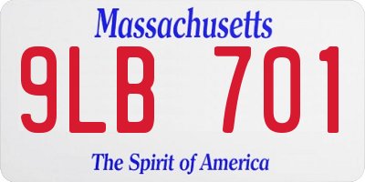 MA license plate 9LB701