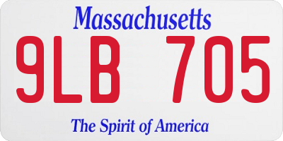 MA license plate 9LB705