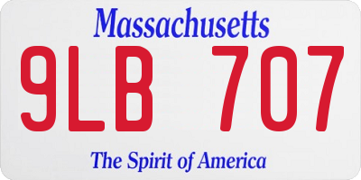 MA license plate 9LB707
