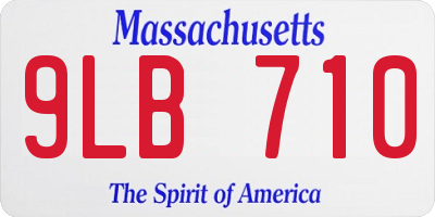 MA license plate 9LB710