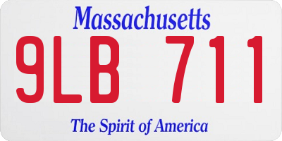 MA license plate 9LB711
