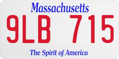 MA license plate 9LB715