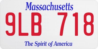 MA license plate 9LB718