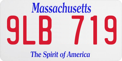 MA license plate 9LB719