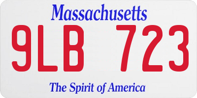 MA license plate 9LB723