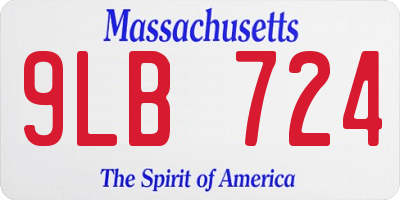 MA license plate 9LB724