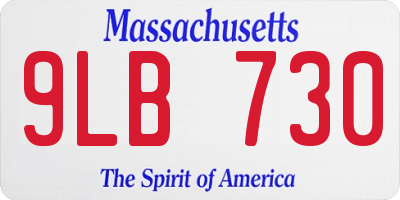 MA license plate 9LB730