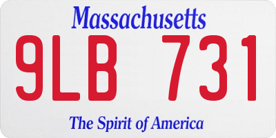 MA license plate 9LB731