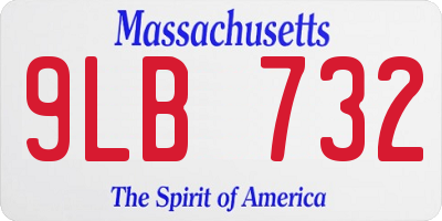 MA license plate 9LB732