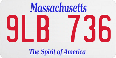 MA license plate 9LB736