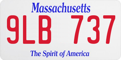 MA license plate 9LB737