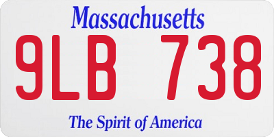 MA license plate 9LB738