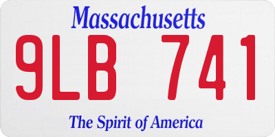 MA license plate 9LB741