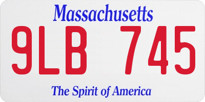 MA license plate 9LB745