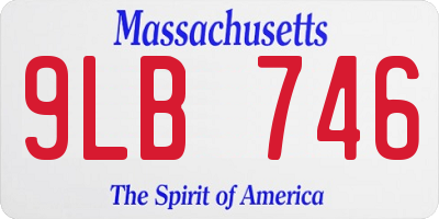 MA license plate 9LB746