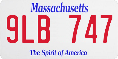 MA license plate 9LB747