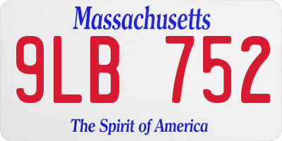 MA license plate 9LB752