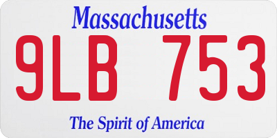MA license plate 9LB753