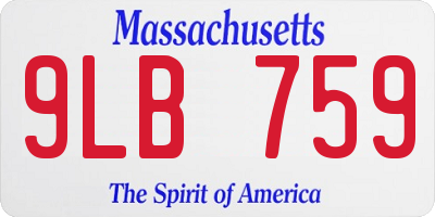 MA license plate 9LB759