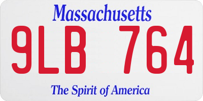 MA license plate 9LB764