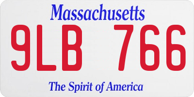 MA license plate 9LB766