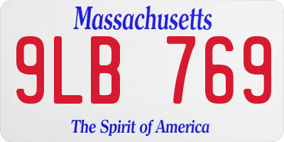 MA license plate 9LB769