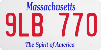 MA license plate 9LB770