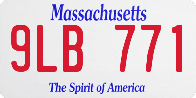 MA license plate 9LB771