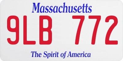 MA license plate 9LB772