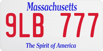 MA license plate 9LB777
