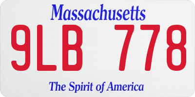 MA license plate 9LB778