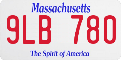 MA license plate 9LB780