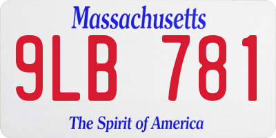 MA license plate 9LB781