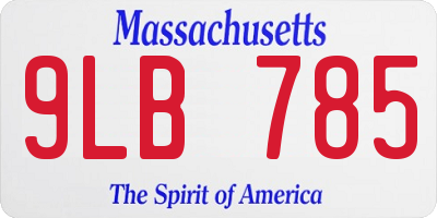 MA license plate 9LB785