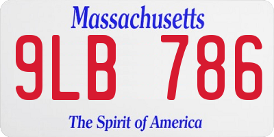 MA license plate 9LB786