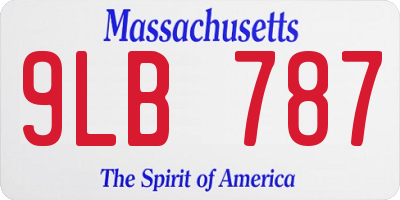 MA license plate 9LB787