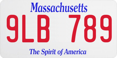 MA license plate 9LB789