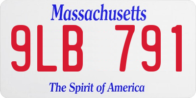 MA license plate 9LB791