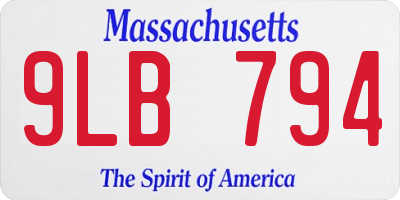 MA license plate 9LB794