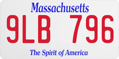 MA license plate 9LB796