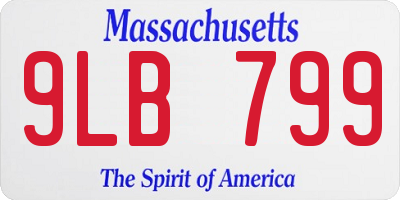 MA license plate 9LB799