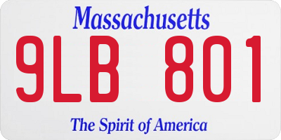 MA license plate 9LB801