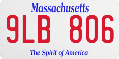 MA license plate 9LB806