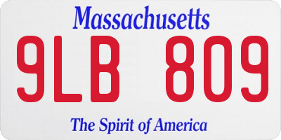MA license plate 9LB809