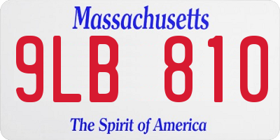 MA license plate 9LB810