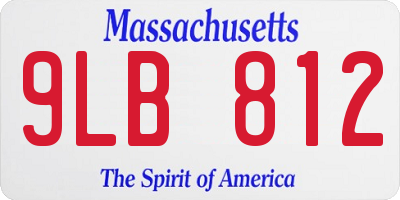 MA license plate 9LB812