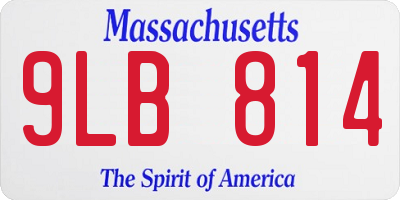 MA license plate 9LB814