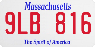 MA license plate 9LB816