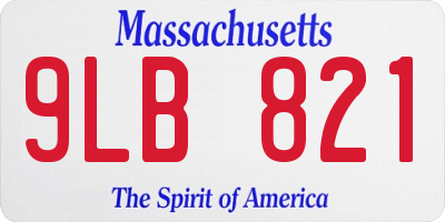 MA license plate 9LB821